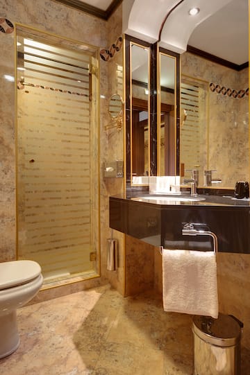 a bathroom with a sink and shower