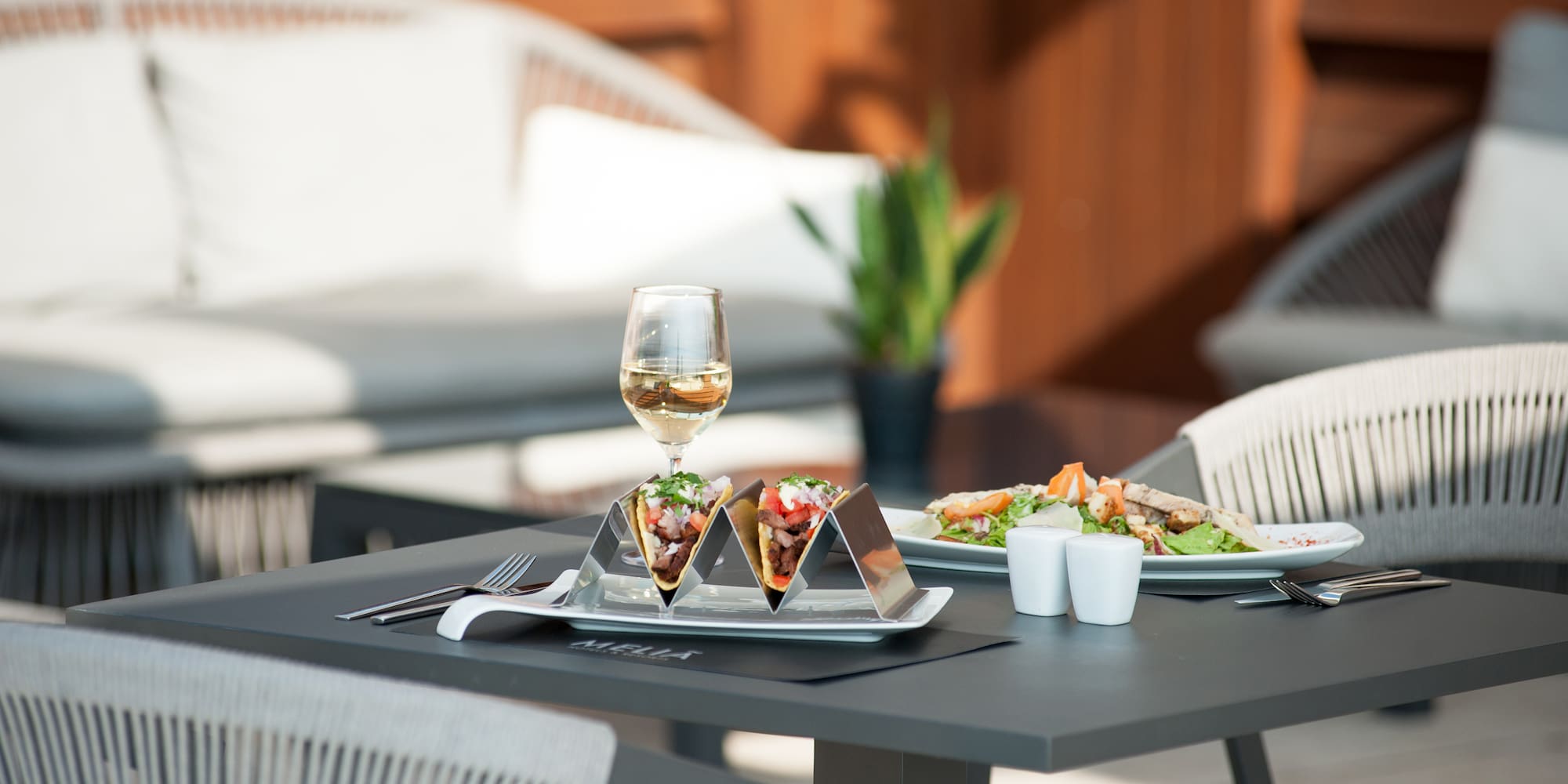 a table with food on it