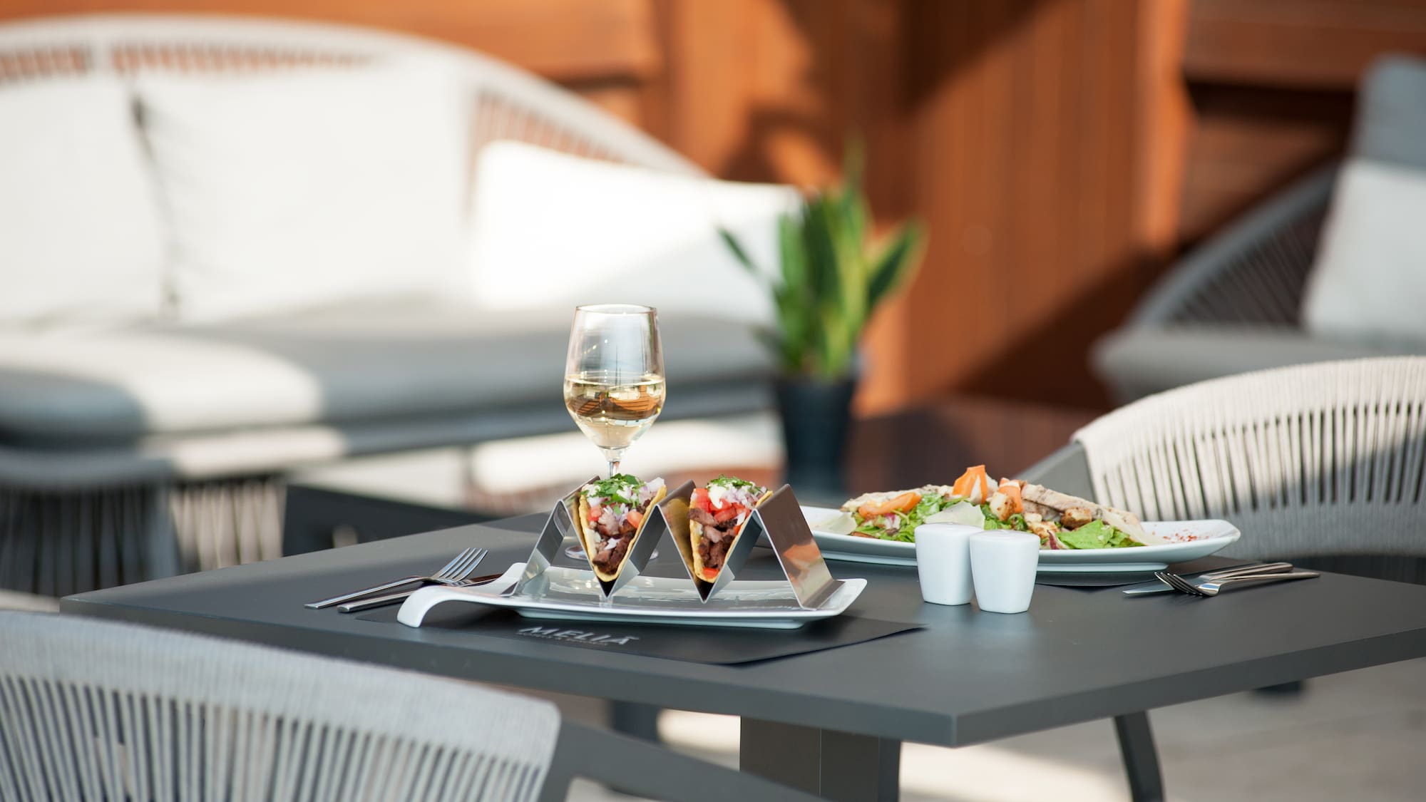 a table with food on it