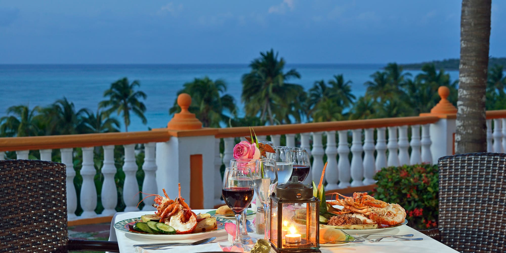 a table with food and wine on it