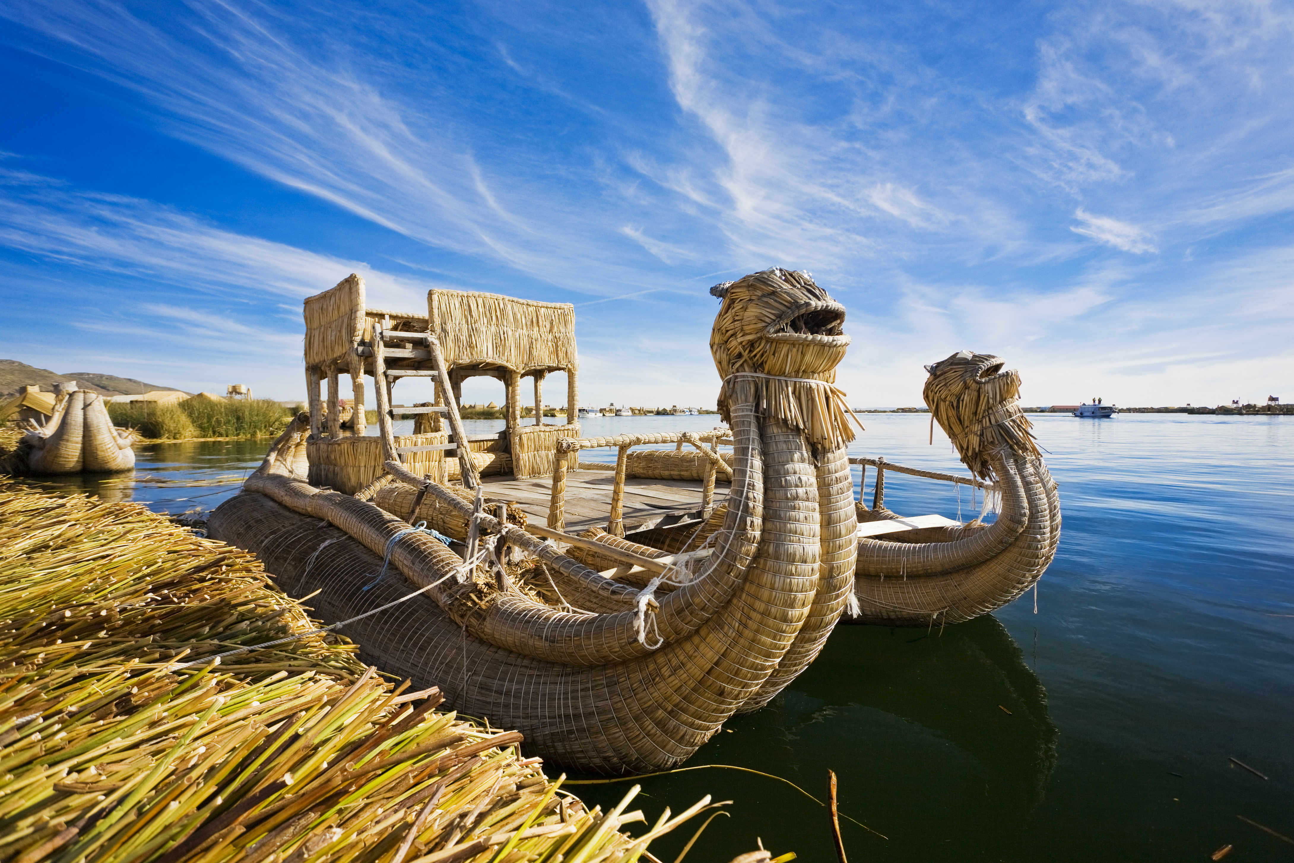 a boat made of straw
