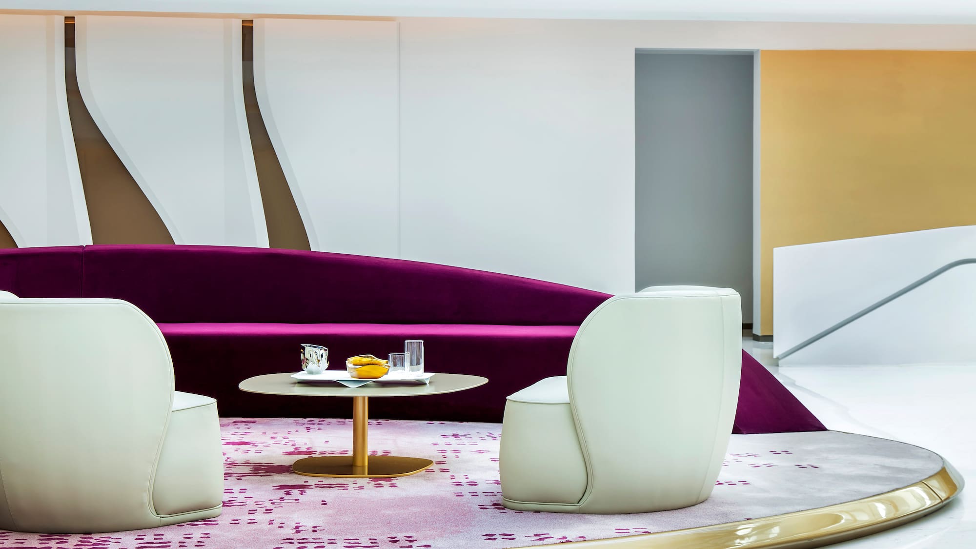 a room with a couch and a table