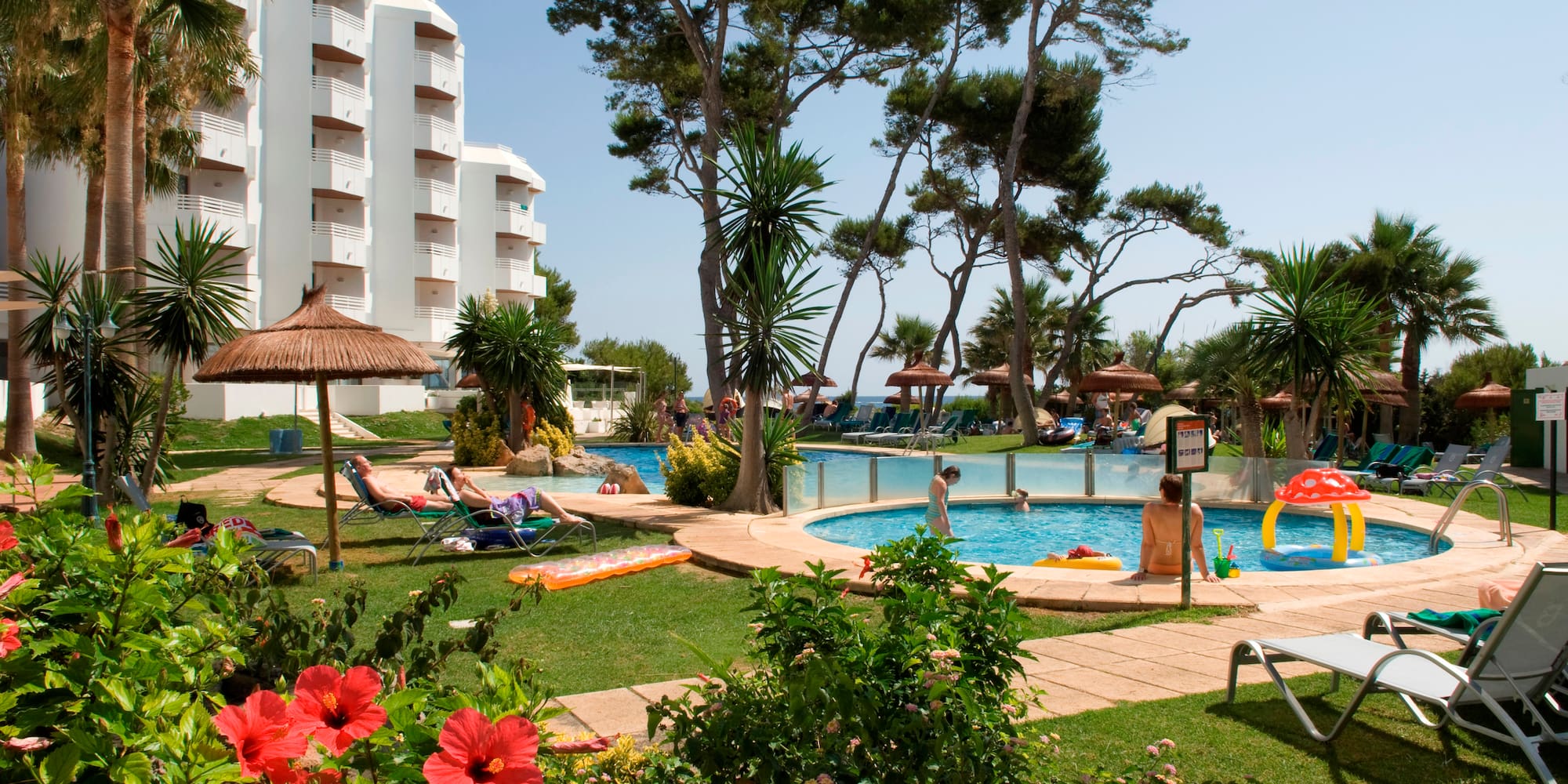 a pool with people in it