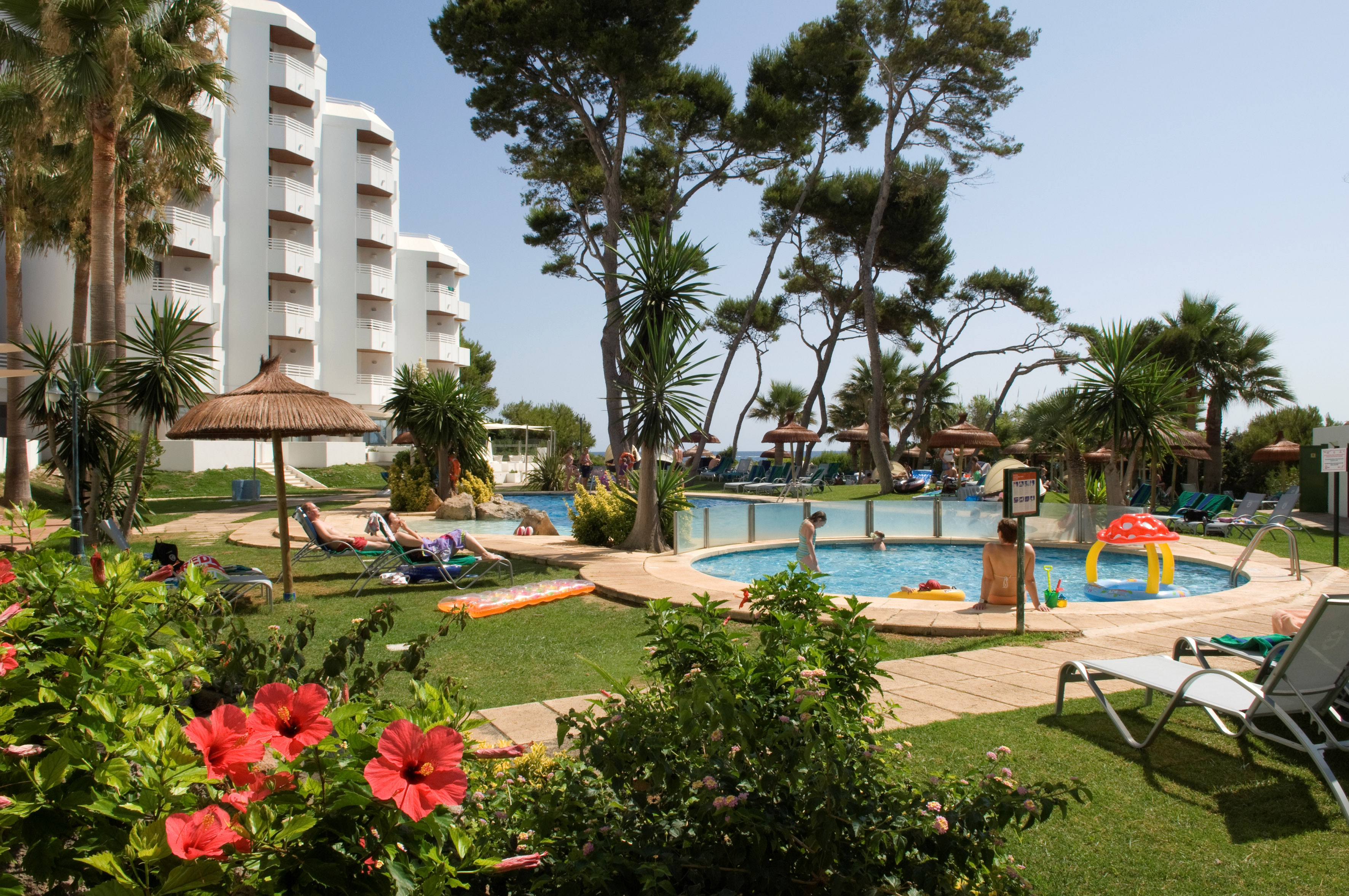 a pool with people in it