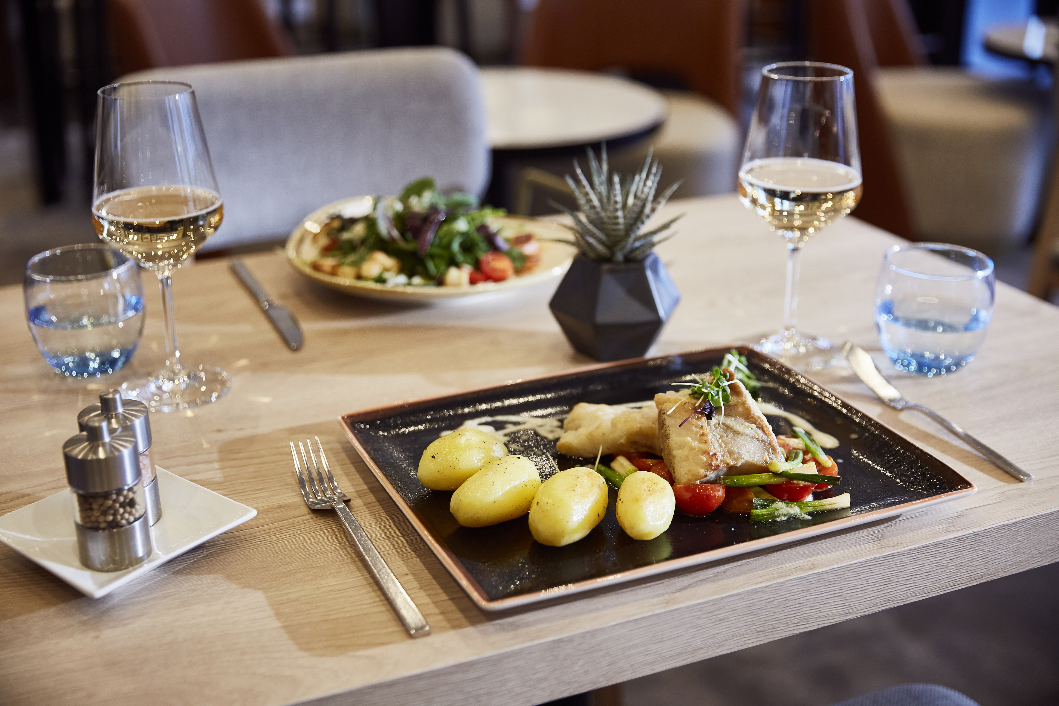 a plate of food on a table
