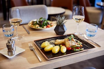 a plate of food on a table