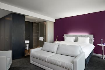 a white couch in a room