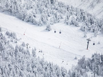 a ski lift on a snowy mountain
