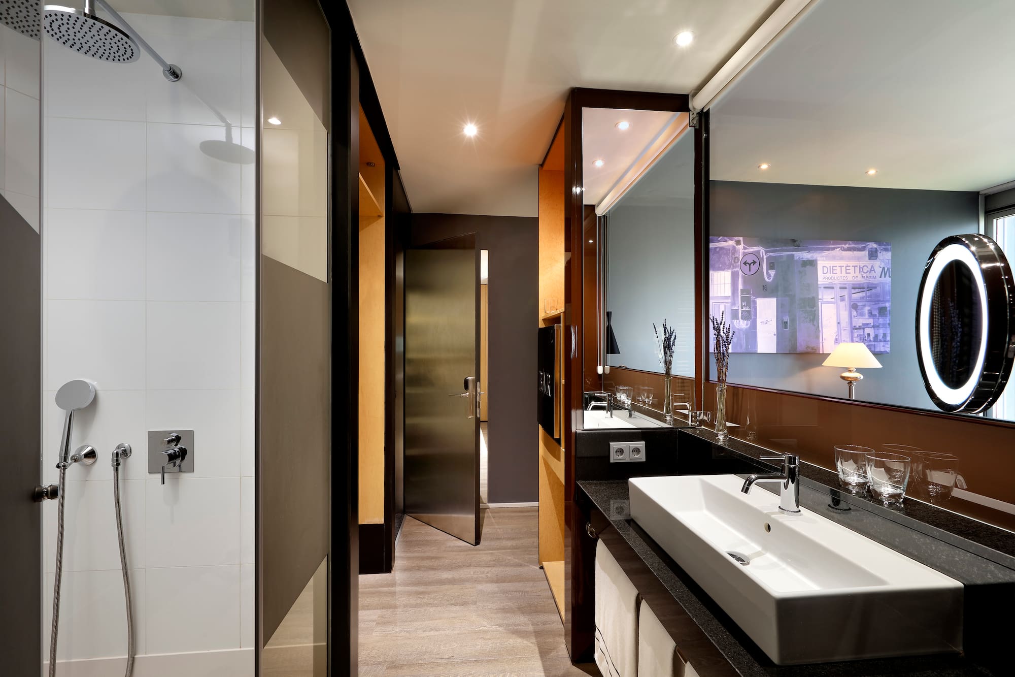 a bathroom with a sink and mirror