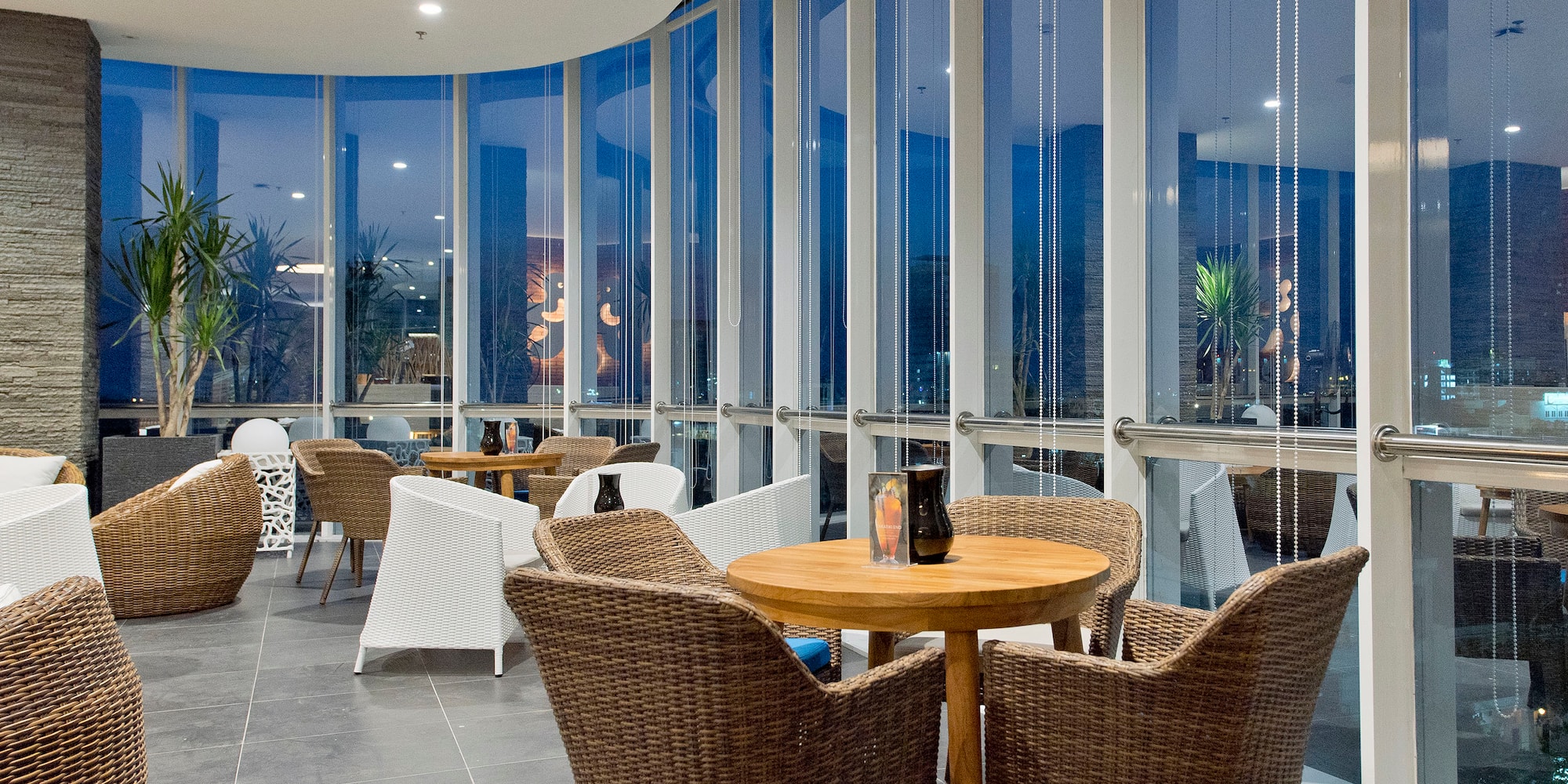 a room with a table and chairs