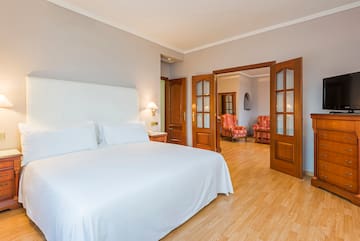 a bed in a room
