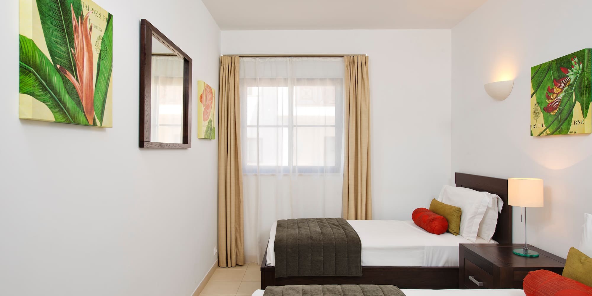 a room with two beds