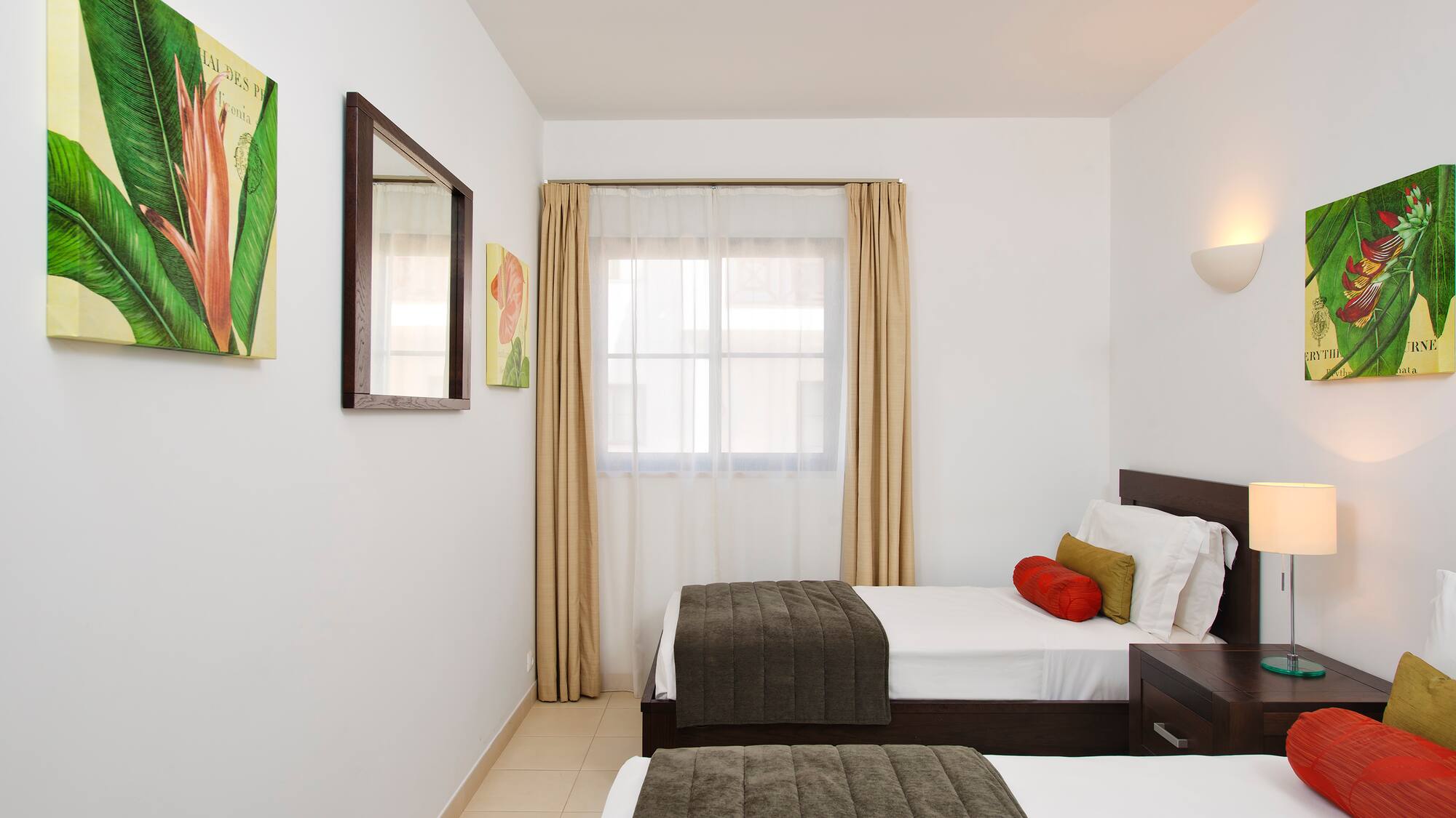 a room with two beds