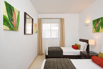 a room with two beds