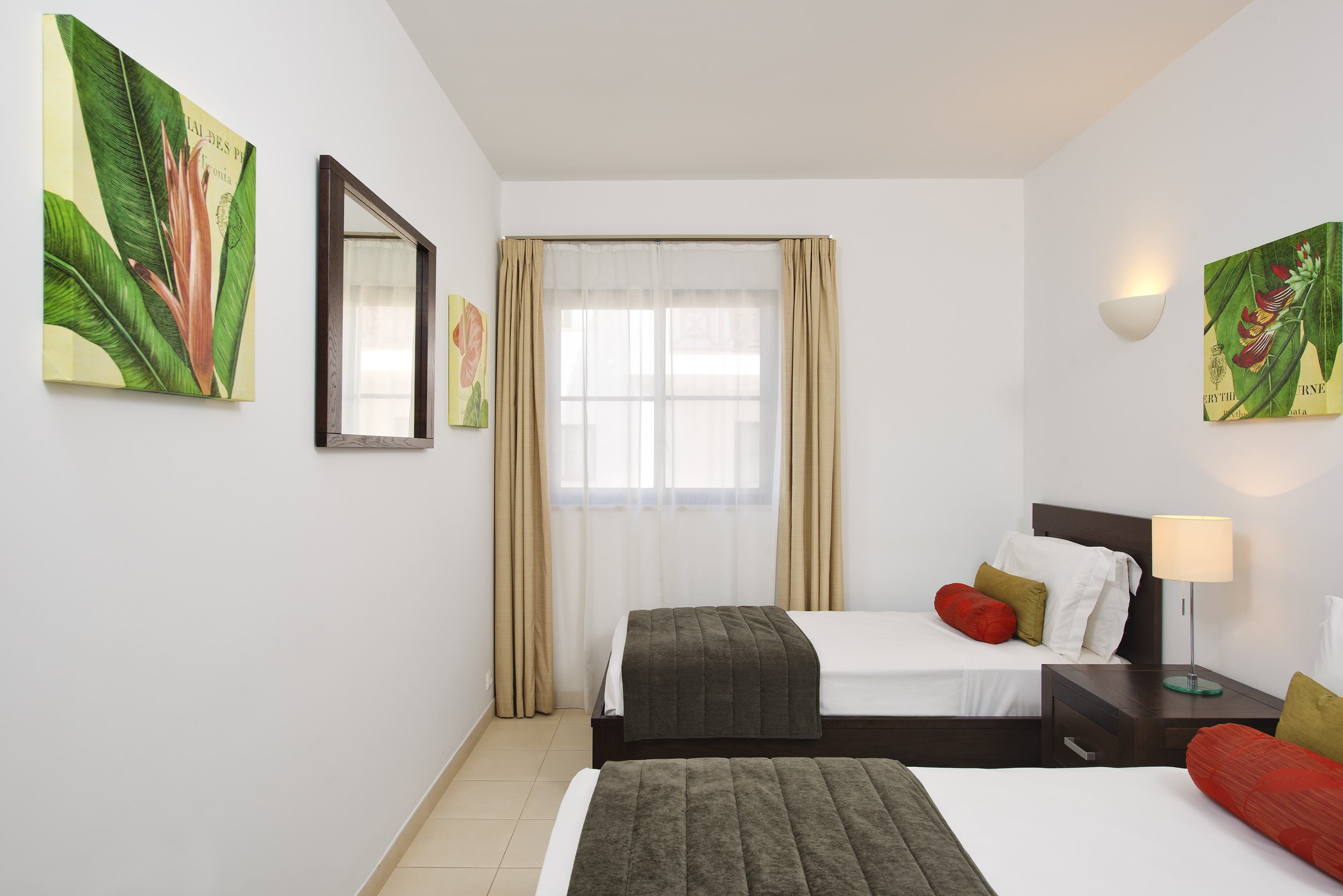 a room with two beds