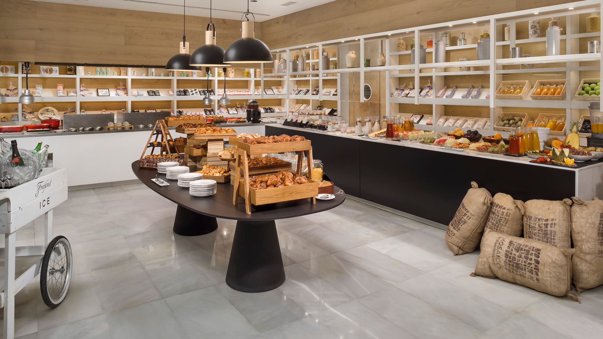 a food store with shelves of food