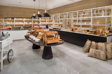 a food store with shelves of food