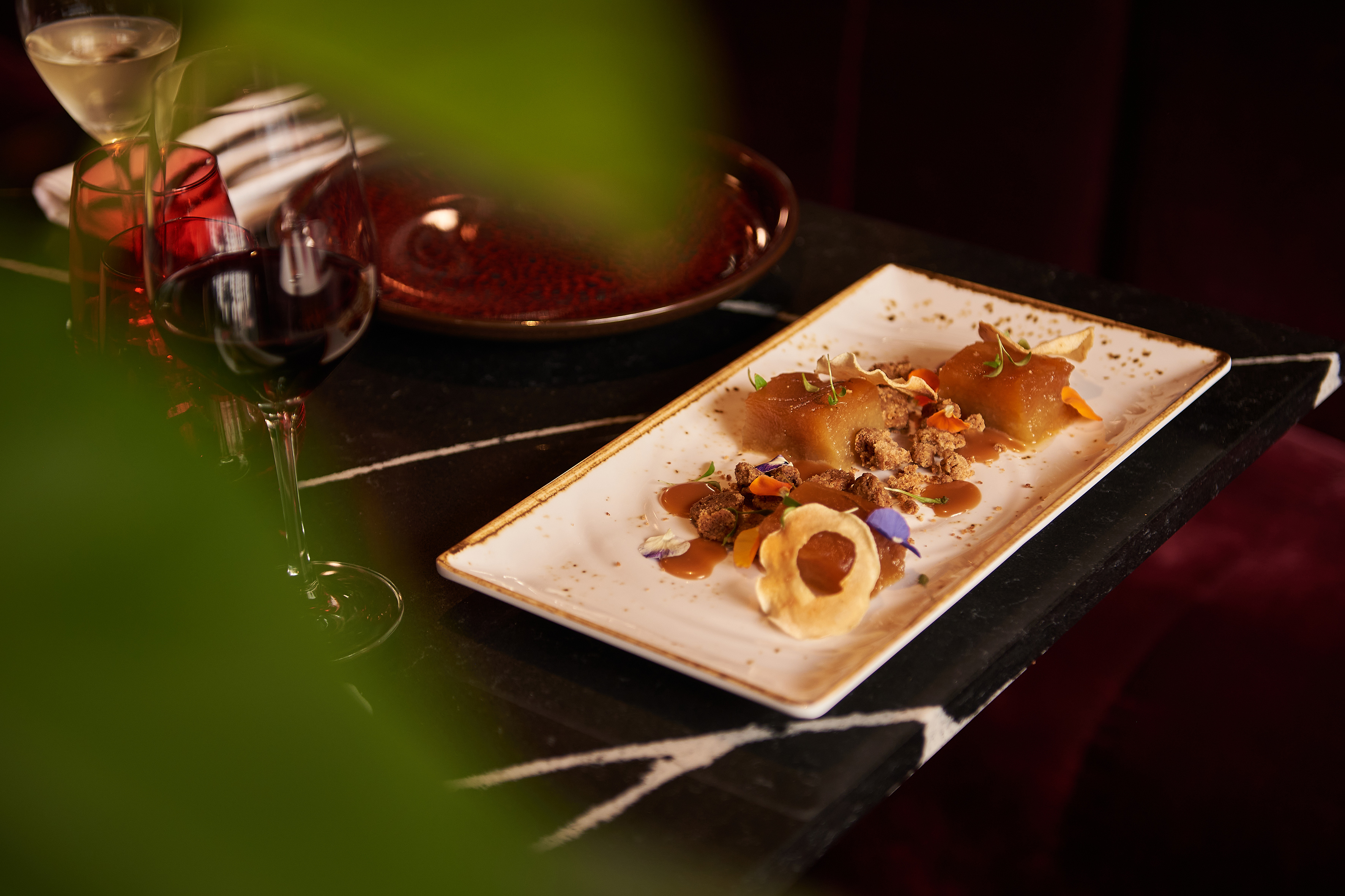 a plate of food on a table