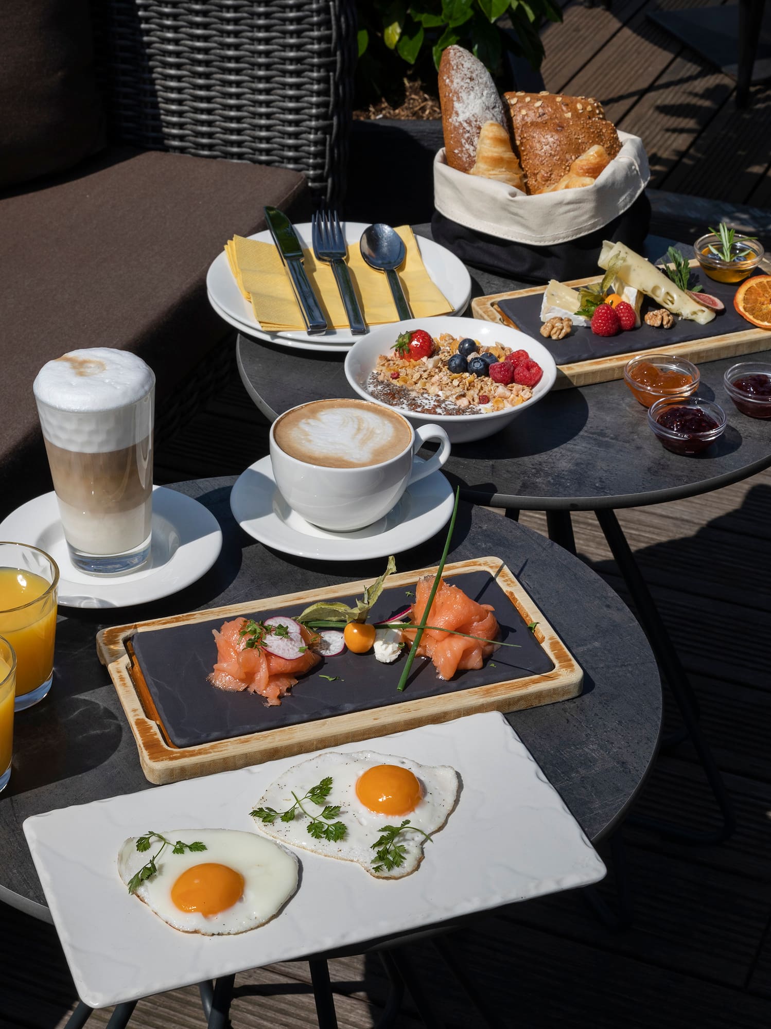 a table with food on it