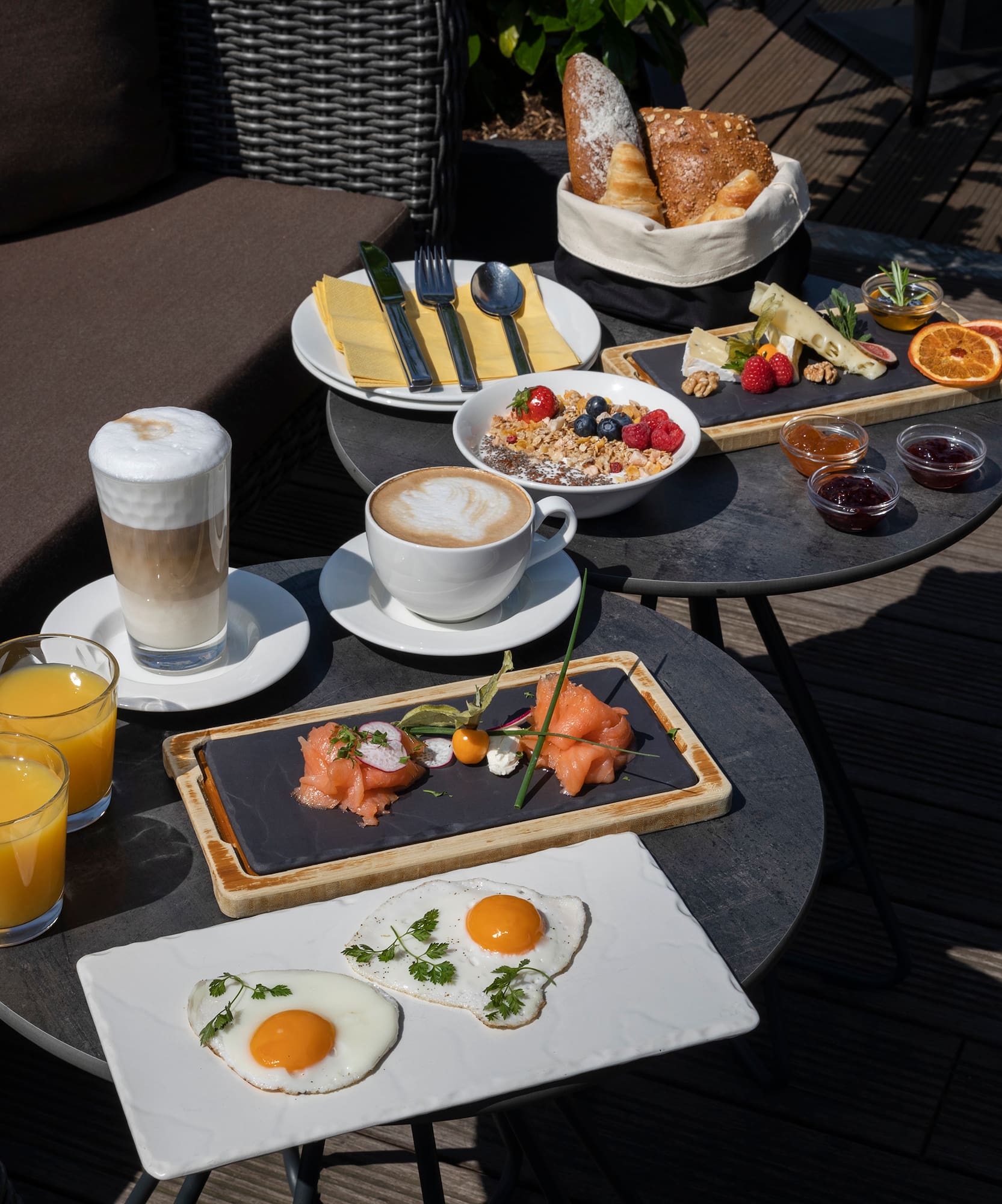 a table with food on it