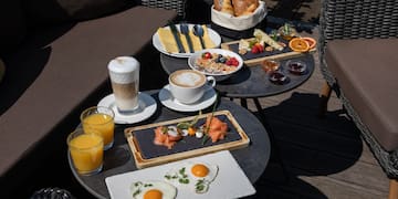 a table with food on it