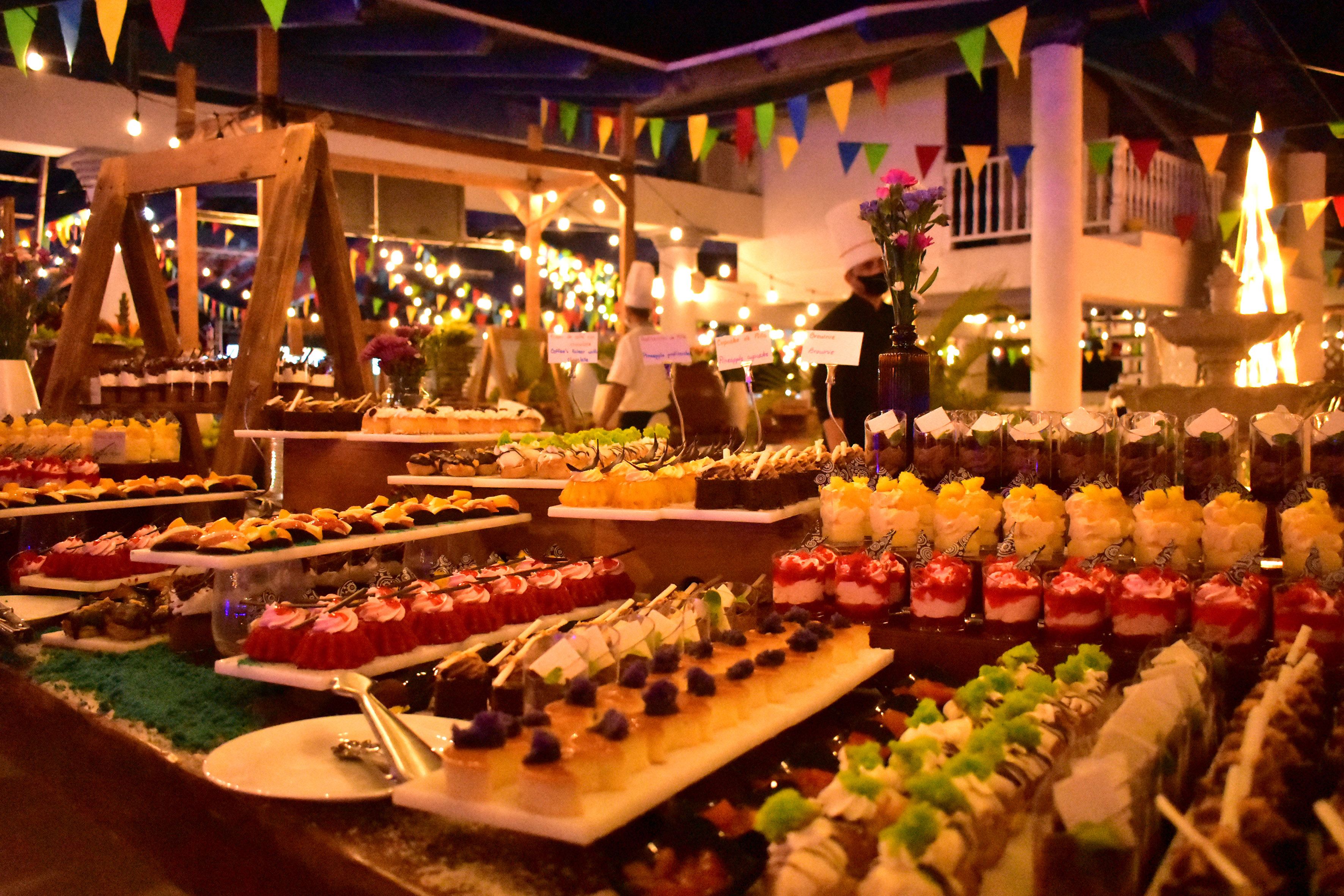 a table full of desserts