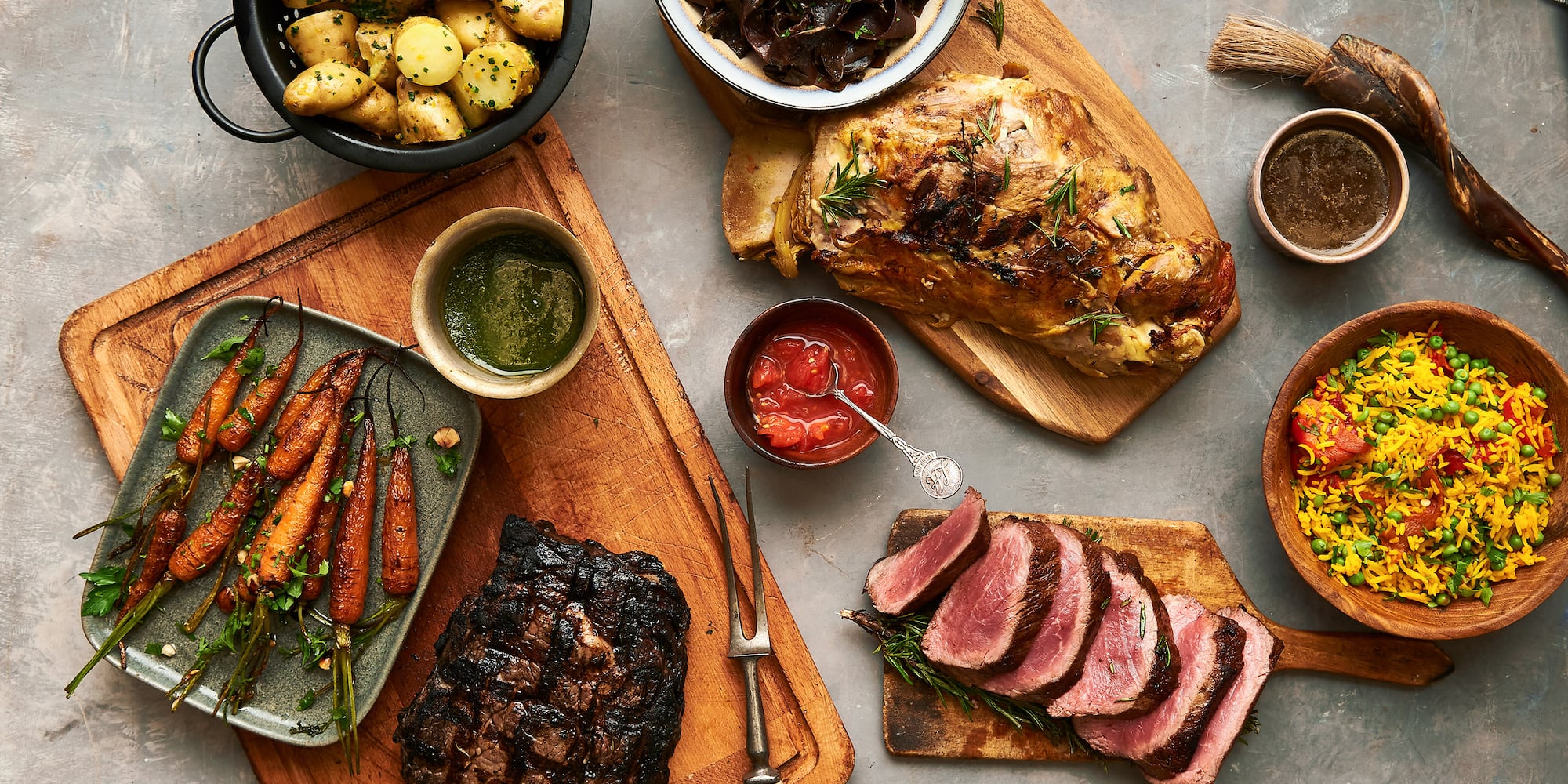 a table with food on it