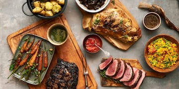 a table with food on it