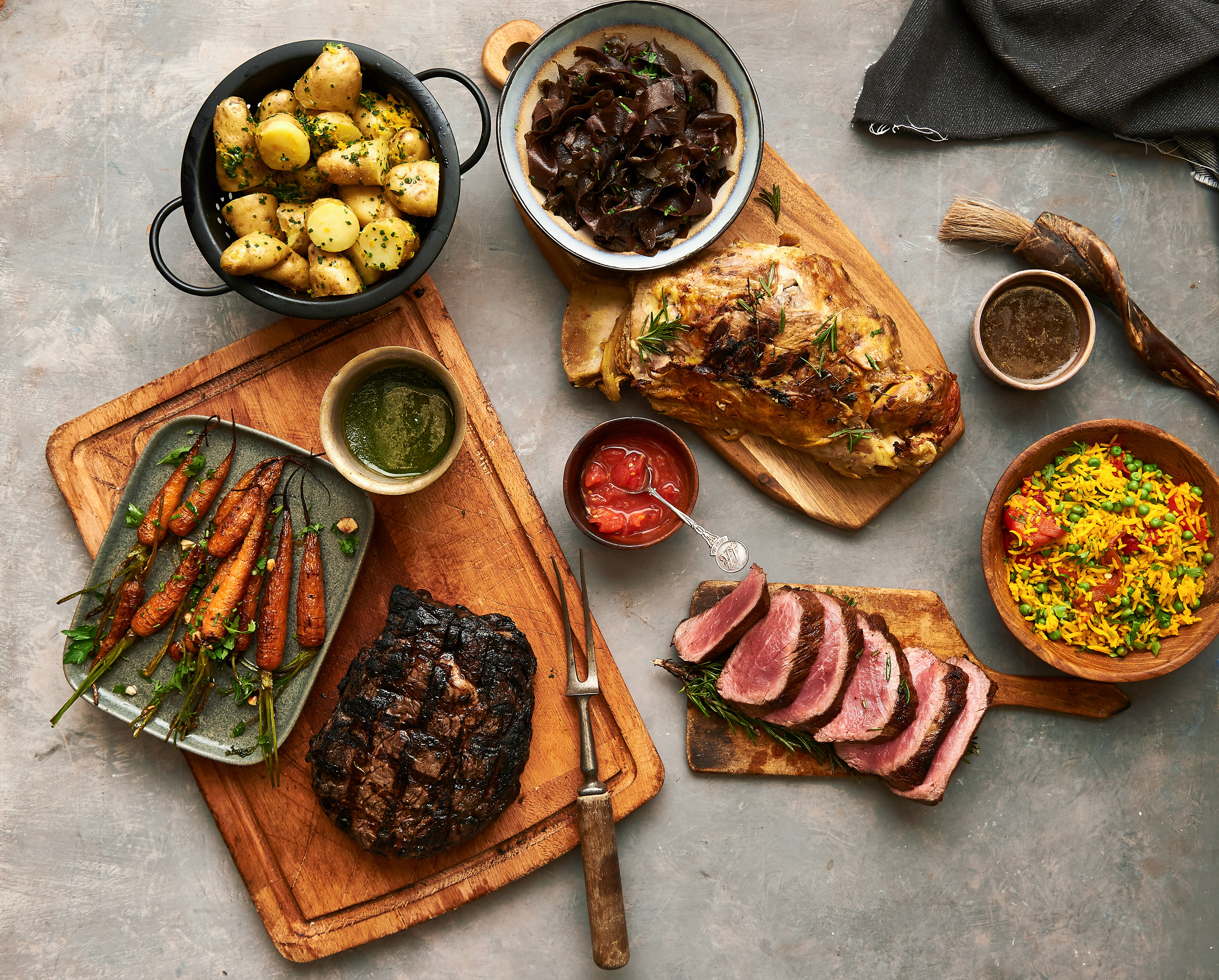 a table with food on it