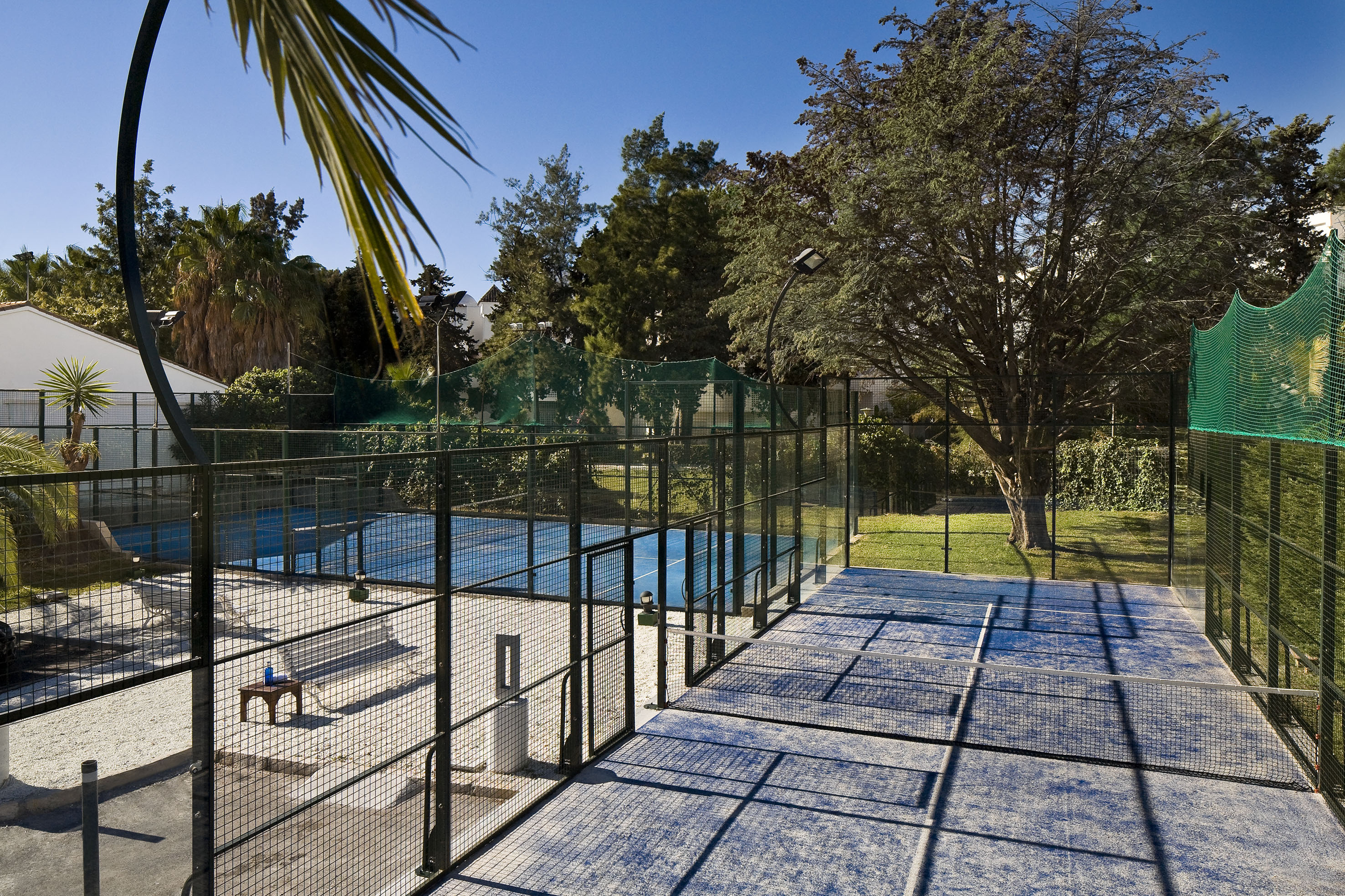 a large outdoor tennis court