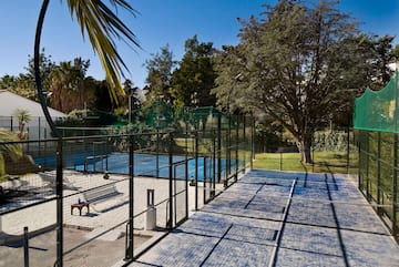 a large outdoor tennis court