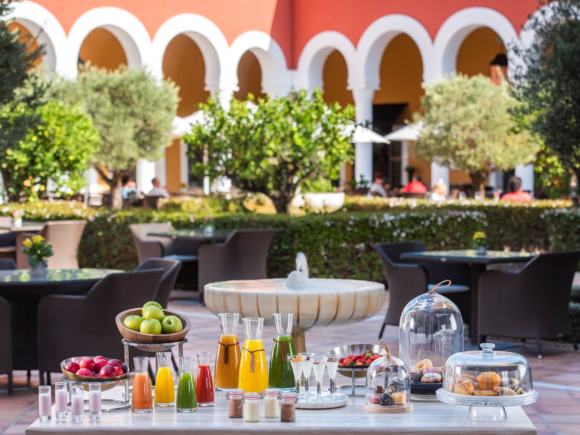 a table with food on it