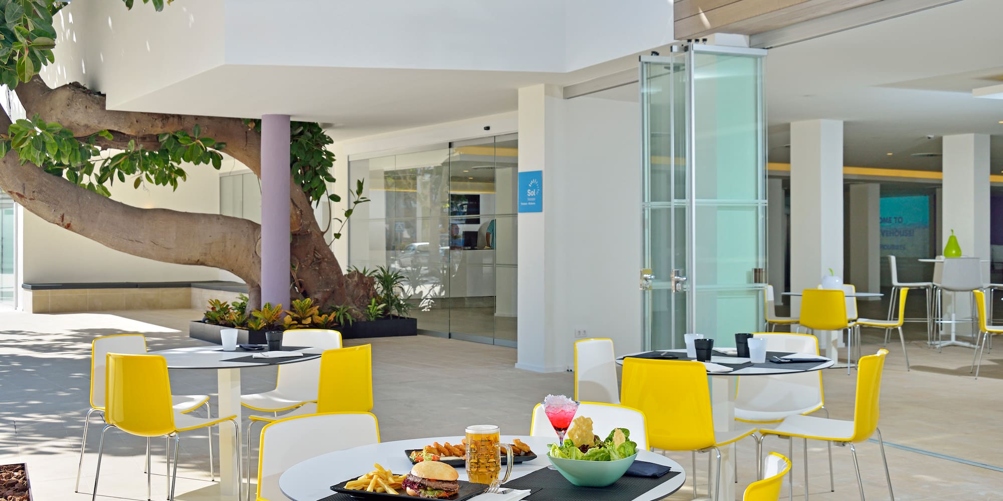 a table with food on it