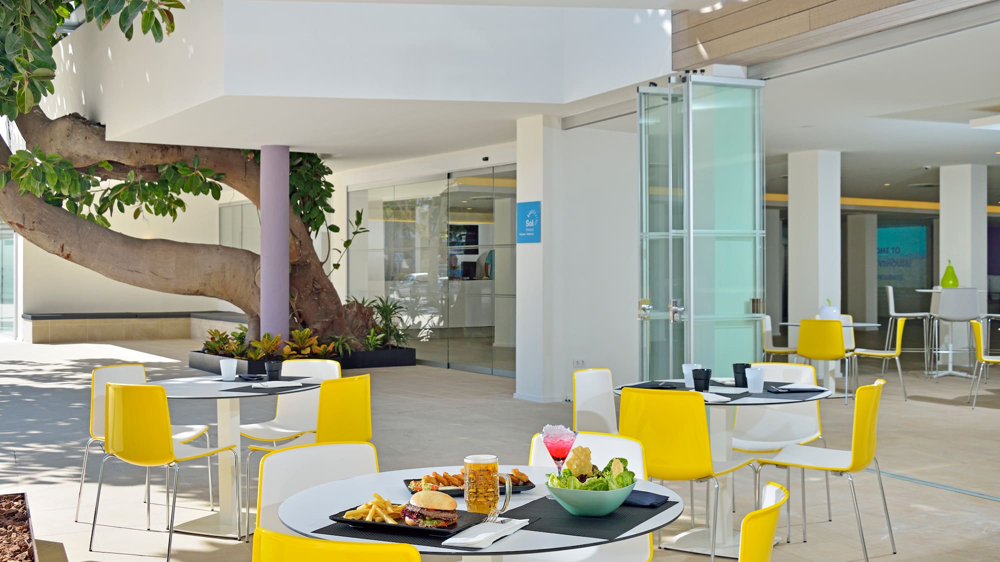 a table with food on it