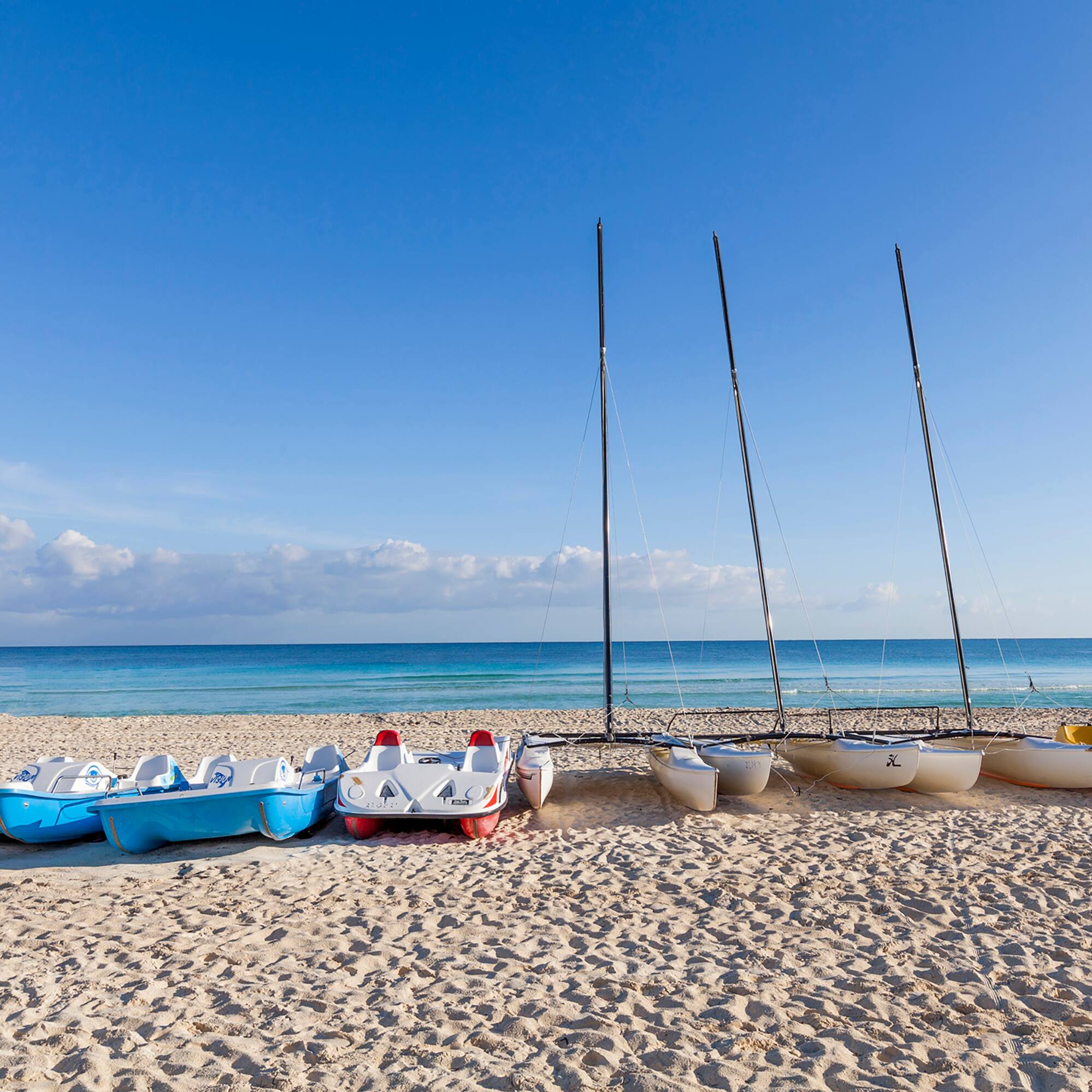 a group of boats on a beach