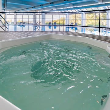 a hot tub inside a building