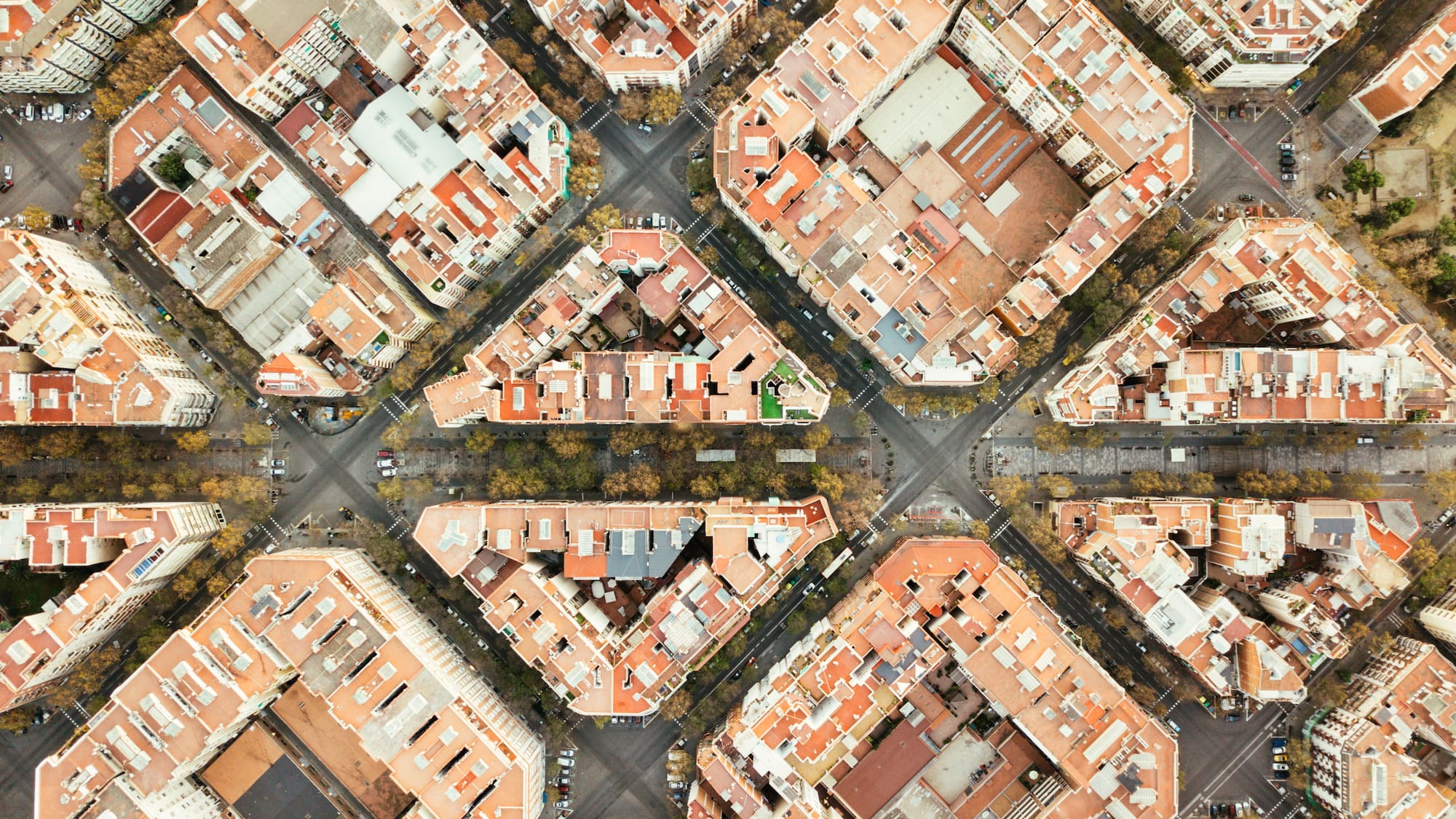 an aerial view of a city