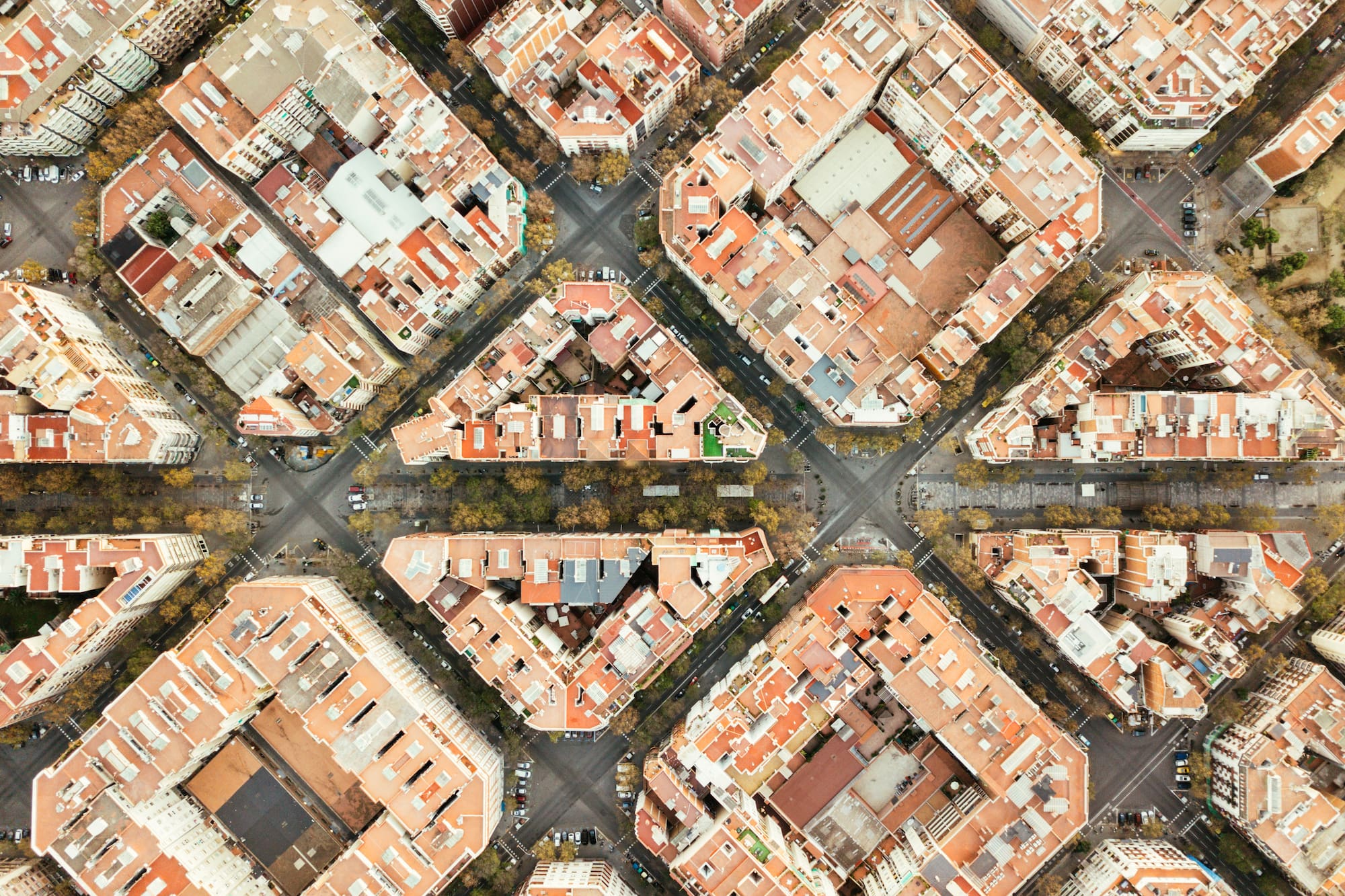 an aerial view of a city
