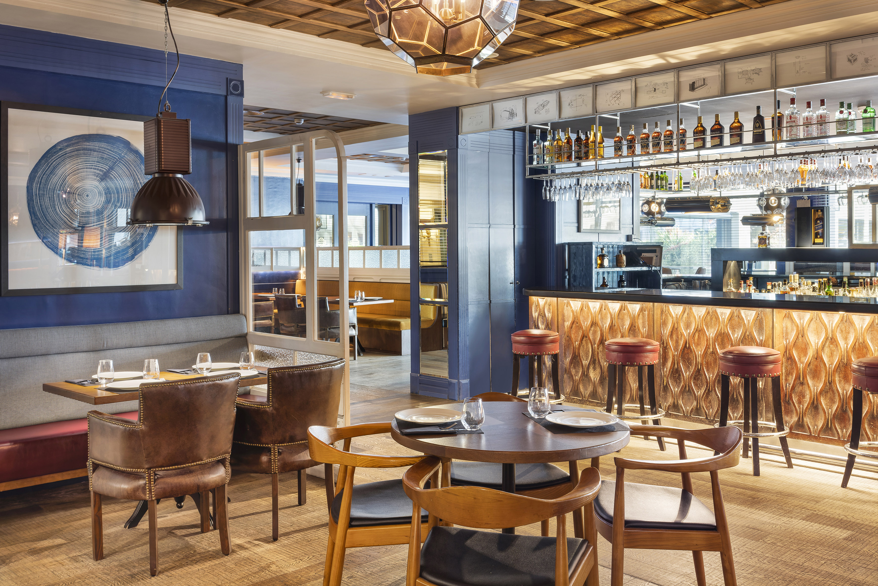 a restaurant with tables and chairs