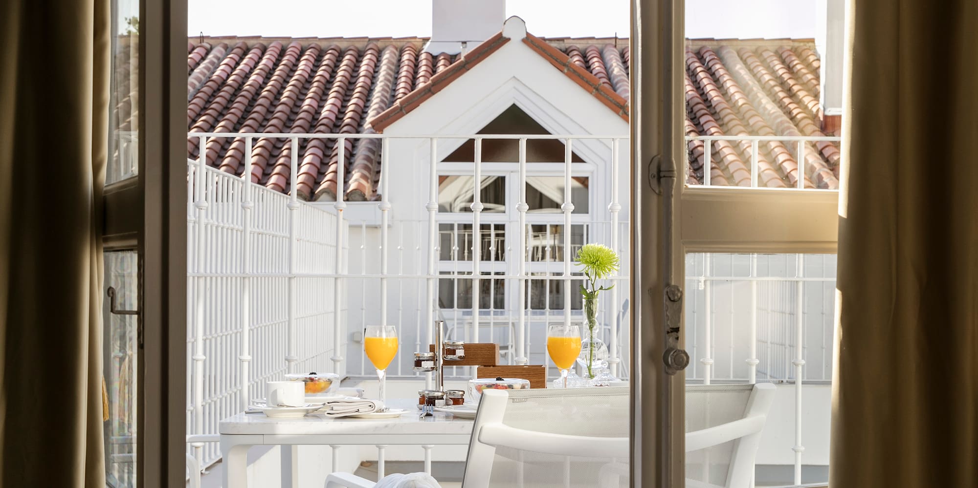 a door open to a patio