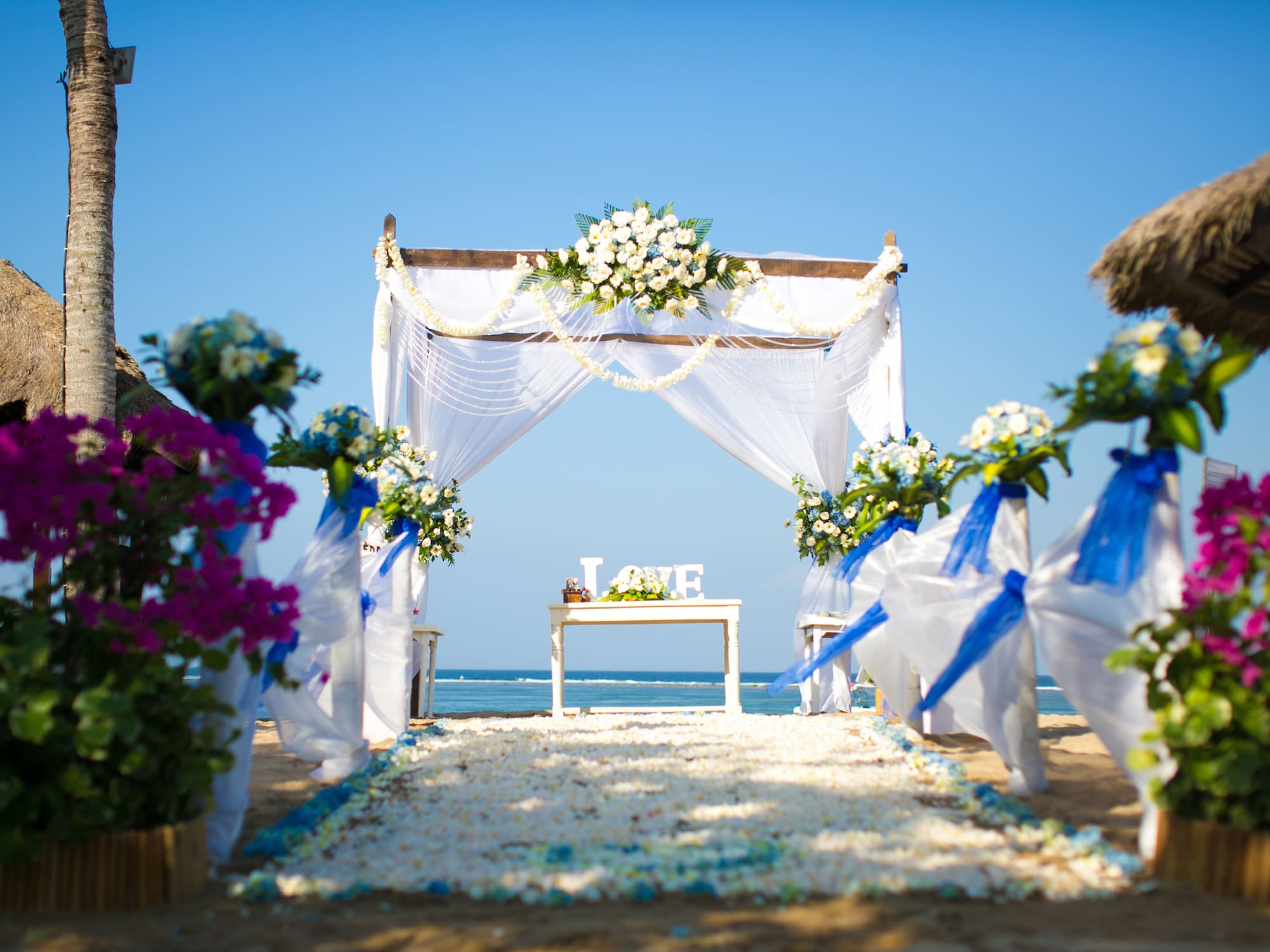 a wedding ceremony on a beach