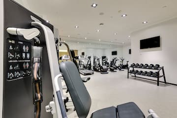 a room with exercise equipment
