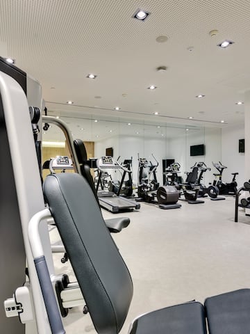 a room with exercise equipment