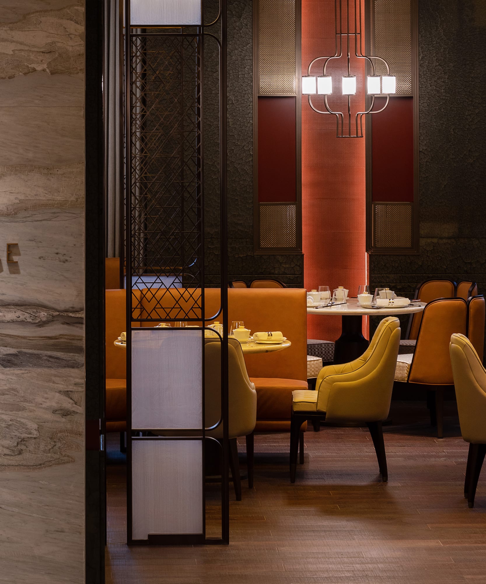 a restaurant with tables and chairs