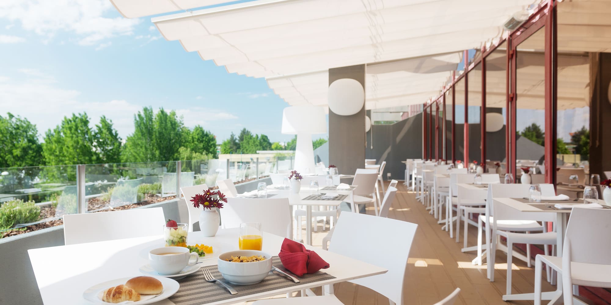 a table with food on it