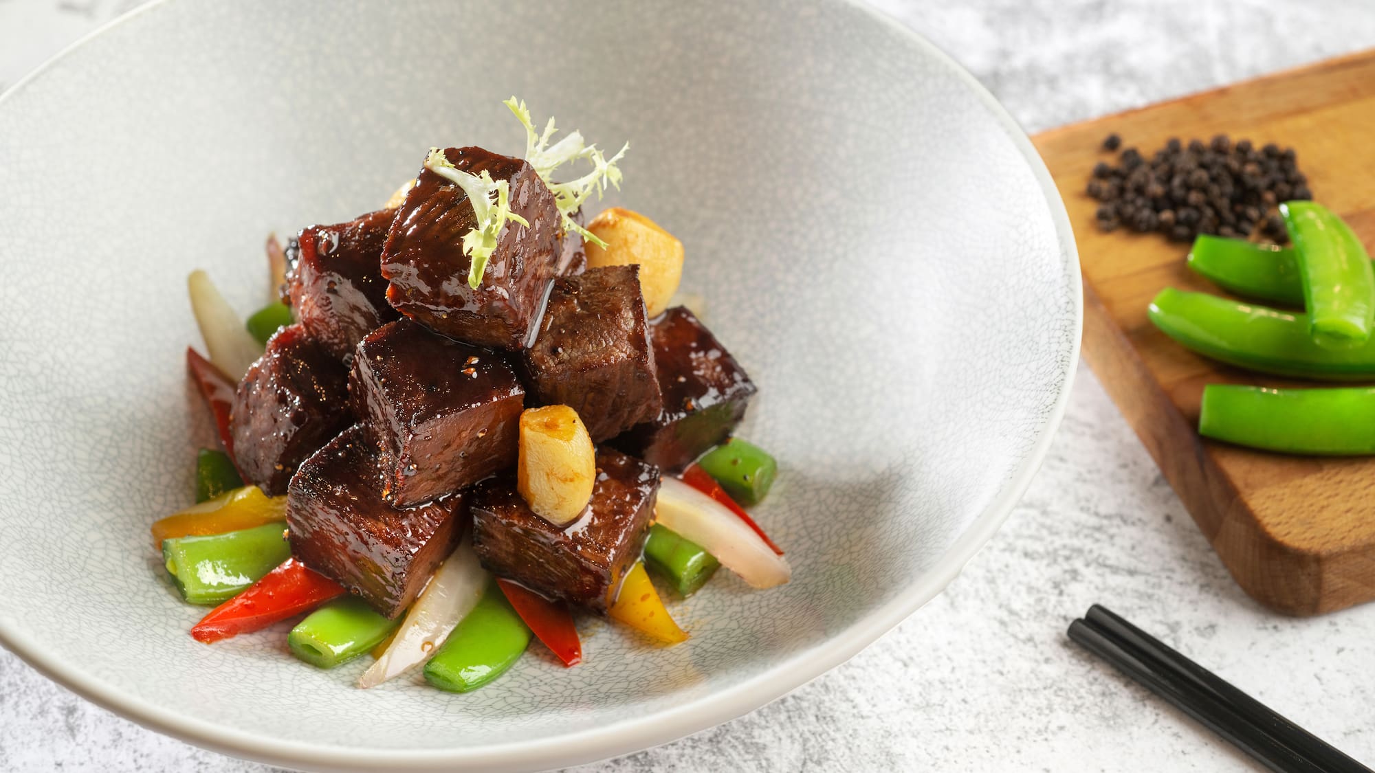 a bowl of food on a table