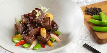 a bowl of food on a table