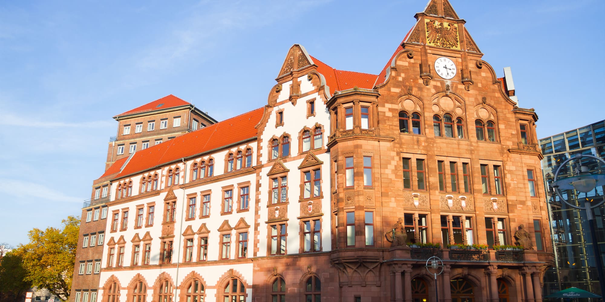 a large building with a clock on the front