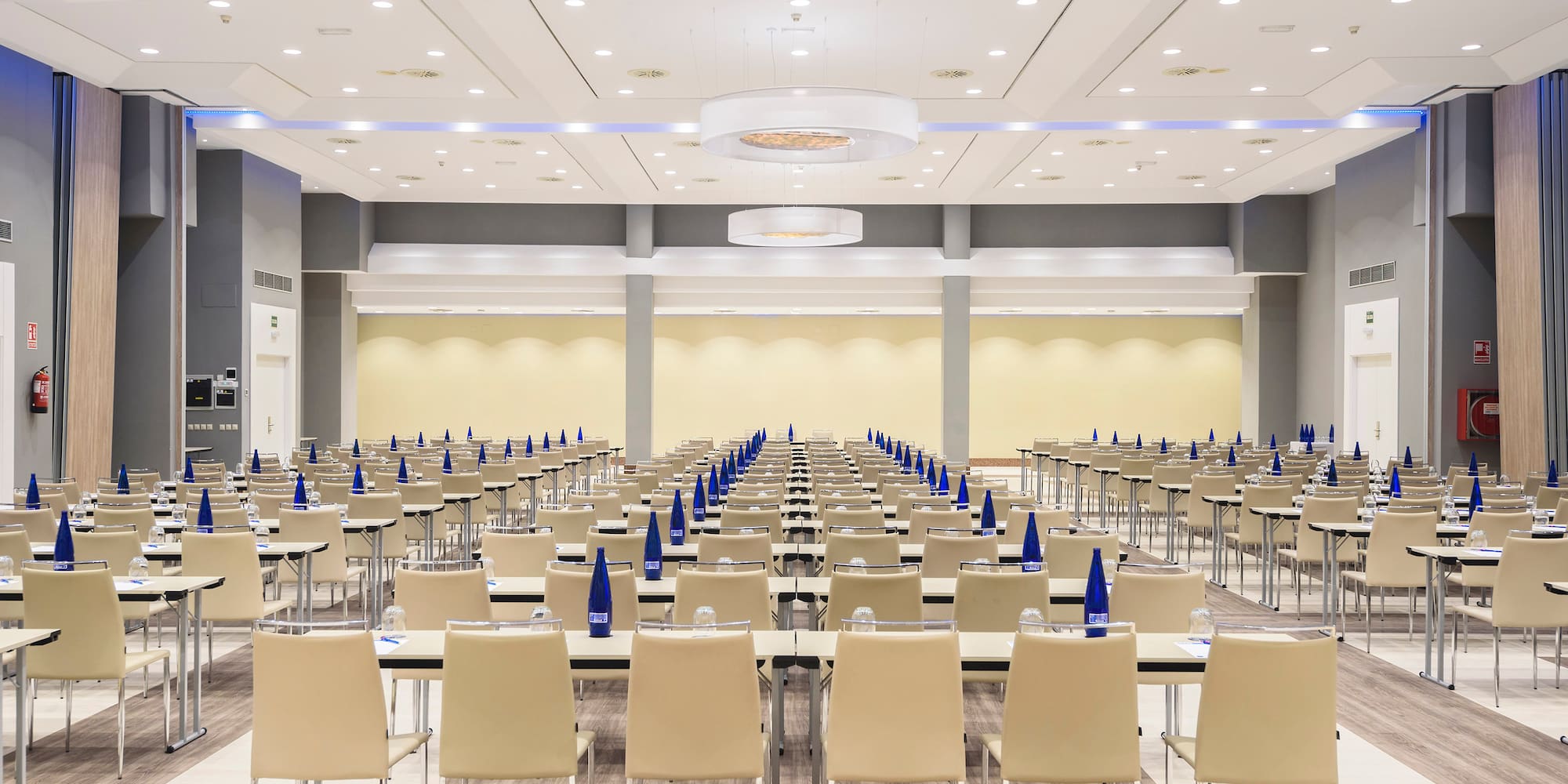 a room with tables and chairs