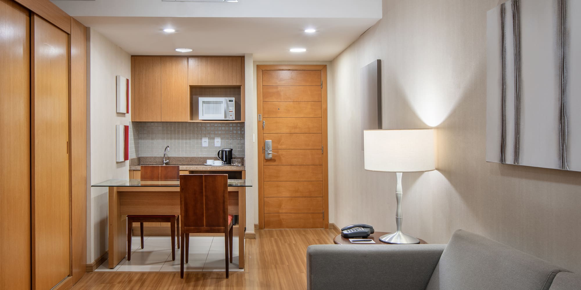 a living room with a couch and a table